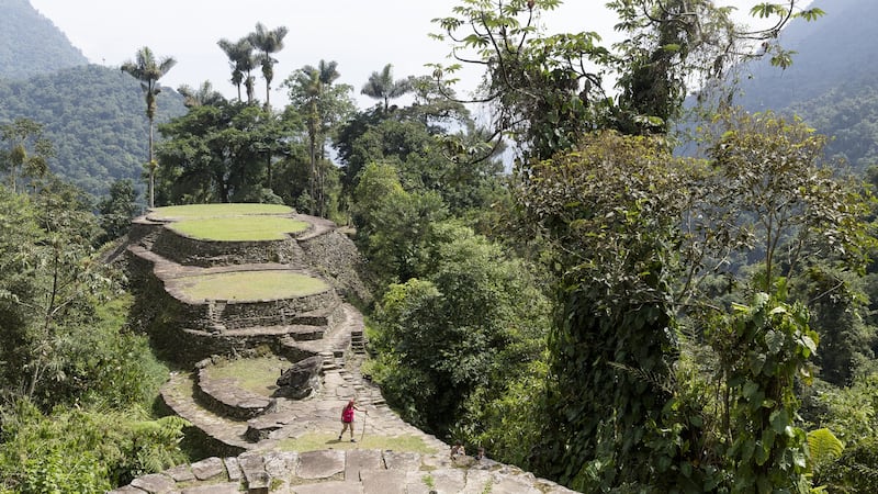 The Lost City consists of a series of 169 terraces carved into the mountainside, a net of tiled roads and several small circular plazas. The entrance can  be accessed only by a climb up some 1,200 stone steps through dense jungle. Photograph:  Thierry Tronnel/Corbis via Getty Images