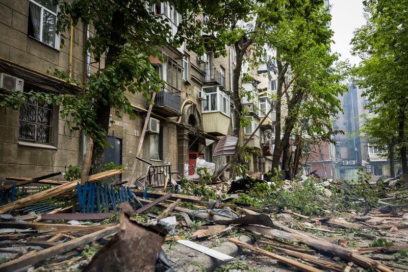 Damage caused by a Russian attack on a residential building in Dnipro, Ukraine. Photograph: Dnipropetrovsk Regional Military Administration via AP
