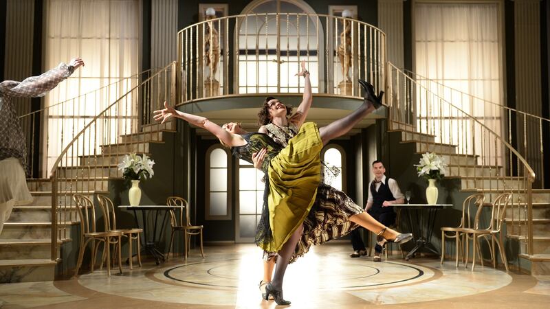 Dancing the Charleston are cast members of The Great Gatsby. Photograph: Dara Mac Donaill/The Irish Times