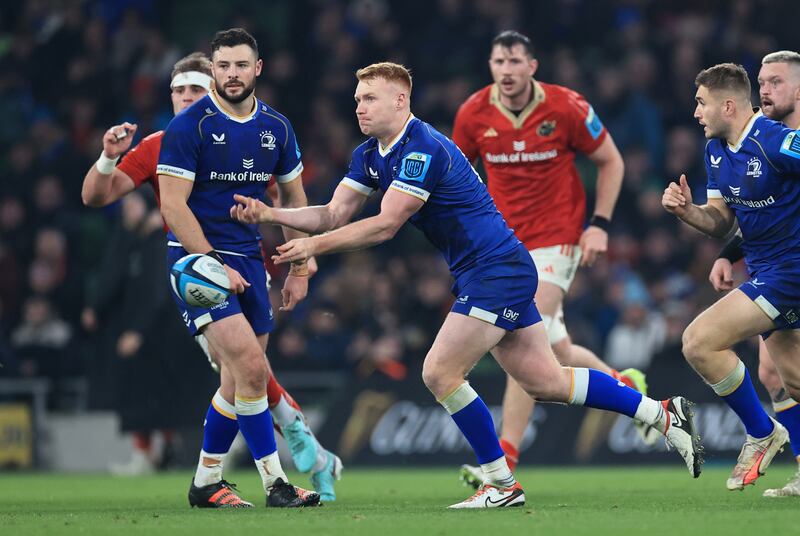 Ciarán Frawley has had little game time at outhalf for Leinster, but took his opportunity well against Munster. Photograph: Billy Stickland/Inpho