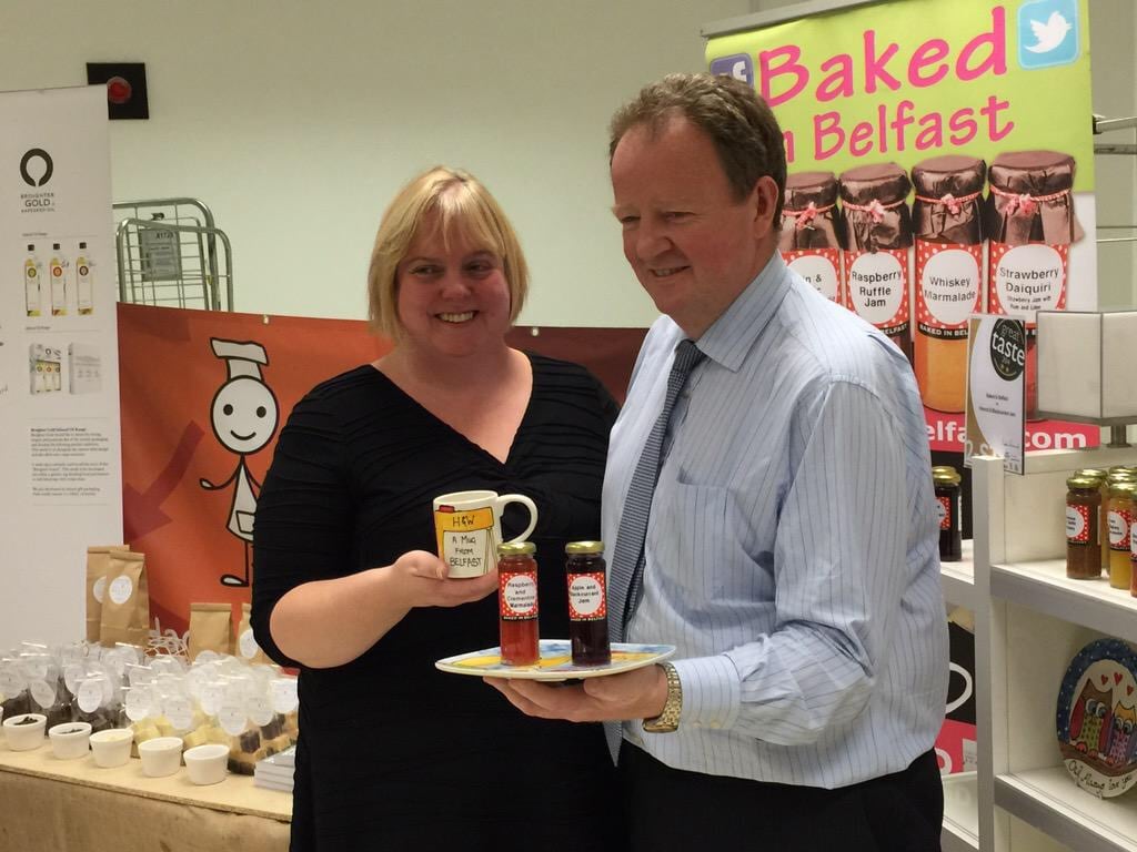 Suzanne Livingstone of Baked in Belfast with Graham Keddie, managing director of Belfast International Airport.