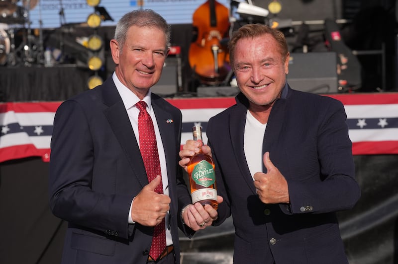 Edward S Walsh (left), with Michael Flatley. Photograph: Brian Lawless/PA