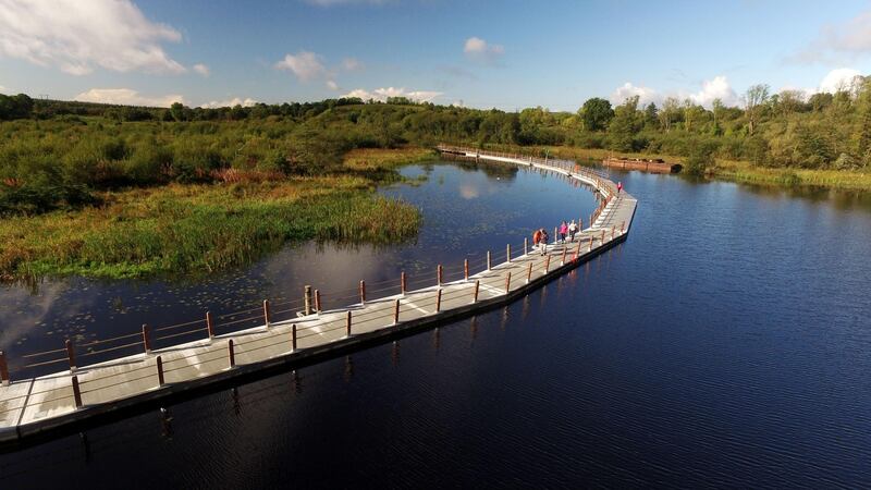Cycle along the Acres Lake floating boardwalk on the Shannon Blueway