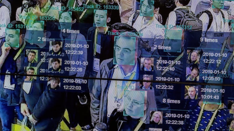 A live demonstration uses artificial intelligence and facial recognition at the Las Vegas Convention Center. Experts believe it is already too late to restrict the movement of face data across geographic borders. Photograph: David McNew/AFP/Getty Images