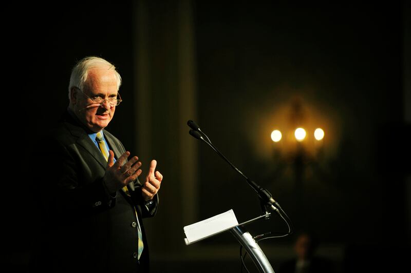 John Bruton, chairman of IFSC Ireland, speaking at the 2013 European Insurance Forum in Dublin. Photograph: Aidan Crawley