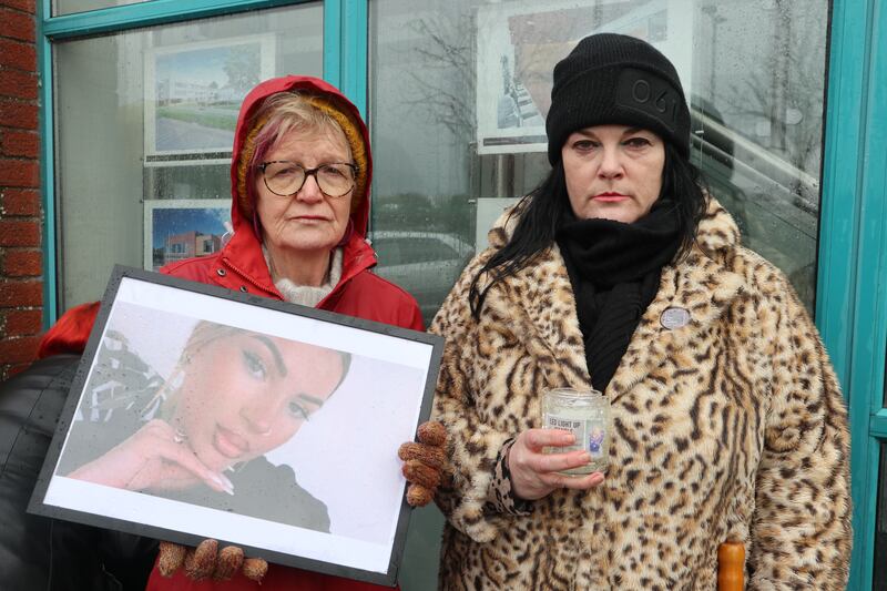 Liz Lynam (right) and Niamh O' Mahony also turned out for the Limerick vigil. Photograph: Rachel Petticrew