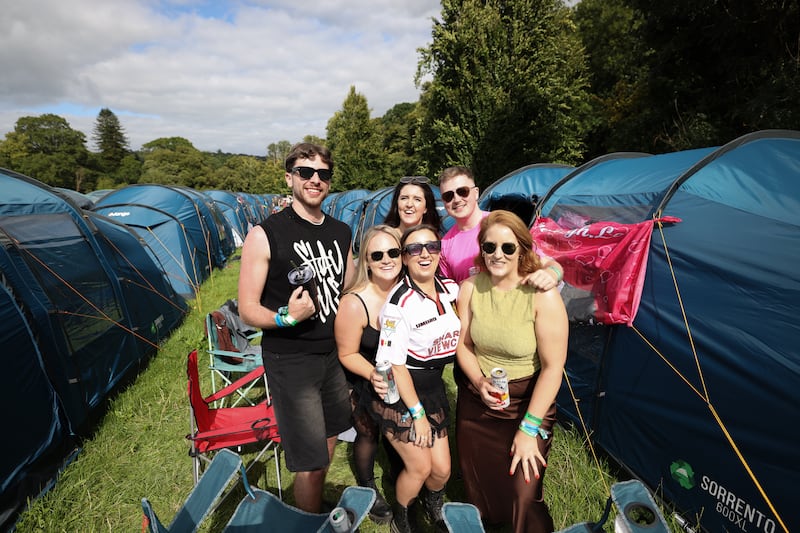 David Hannon from Co Sligo (left) with friends Sinead Brett, Emma Farrell, Elaine Kenny, Niall Mockler and Michelle Sammon. Photograph: Dan Dennison