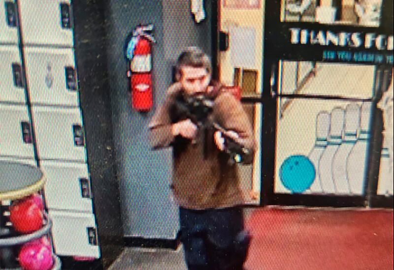 A released image showing a gunman  in Lewiston, Maine. Photograph: Androscoggin County Sheriff’s Office/AP