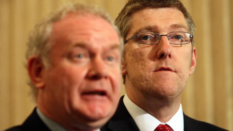 Sinn Féin's John O'Dowd (right). Photograph: Paul Faith/PA Wire