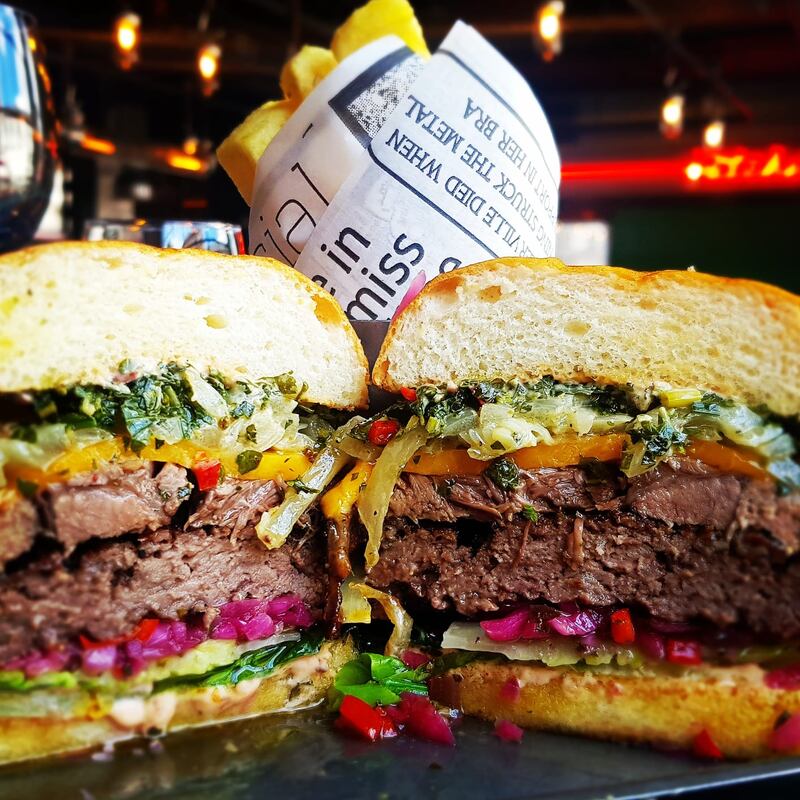 The Butcher Burger ... a beef patty topped with short rib, made with grass-fed beef raised nine miles from the restaurant in Kilkenny city