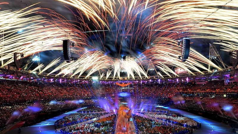 The closing ceremony for the London 2012 Olympic Games. Photograph: Wally Skalij/Getty Images