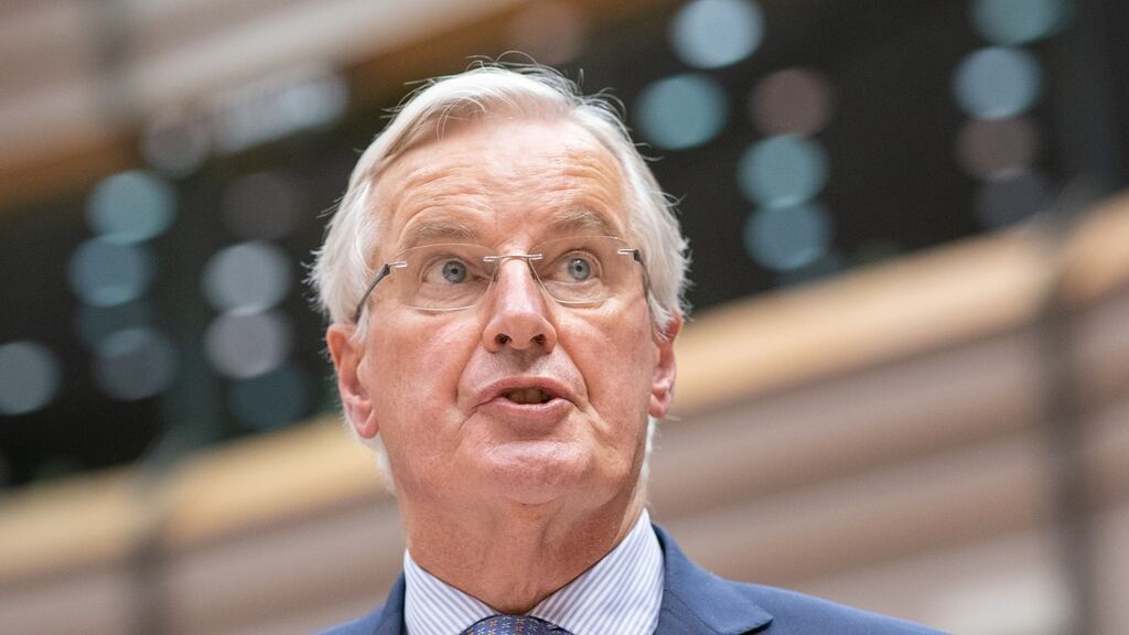 EU-27 ambassadors were briefed by EU chief negotiator Michel Barnier on the talks that have continued over the weekend in a restricted secret session. Photograph: Jasper Juinen/Bloomberg