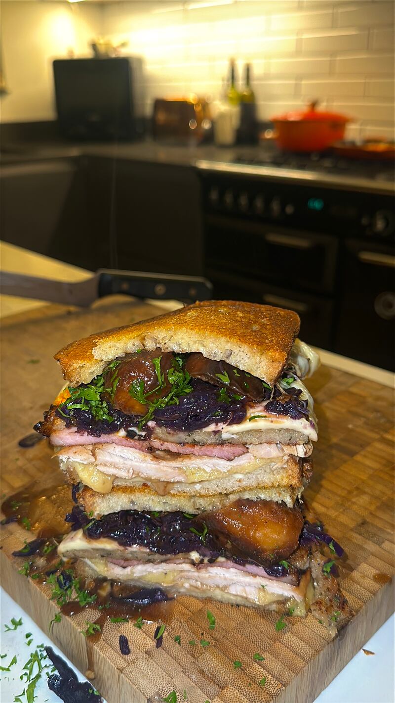 Tom Murray's cheffy sambo has a sourdough base toasted with mozzarella