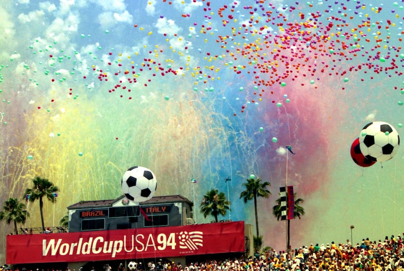 The World Cup final in California, 1994. The US was an even richer country, relative to the rest of the world, when it last hosted the tournament. Photograph: Billy Stickland/Inpho