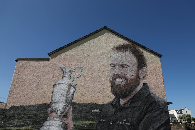 A mural of Shane Lowry, the last winner at Portrush, on the side of a house on Causeway Street in Portrush, Northern Ireland. Photograph: Richard Heathcote/Getty Images