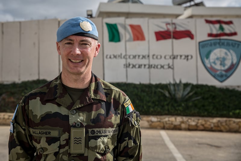 Sgt Shane Gallagher (46), from Donegal, has been on seven missions with Unifil in Lebanon. Photograph: Sally Hayden