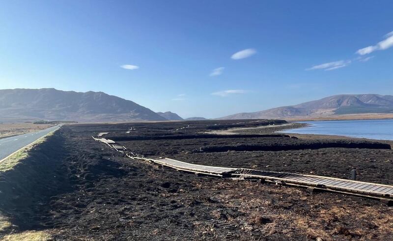 Aftermath of the fire that damaged parts of the Wild Nephin National Park in Co Mayo. 