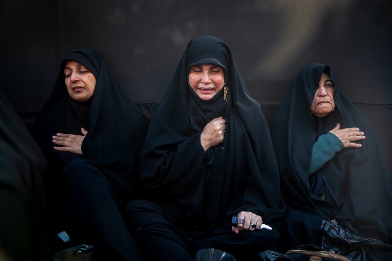 Women react as people gather to mourn on the 40th day since a number of Iranians were killed in US-Israeli joint strikes, at Behesht-e Zahra Cemetery in Tehran, Iran. Photograph: Majid Saeedi/Getty Images