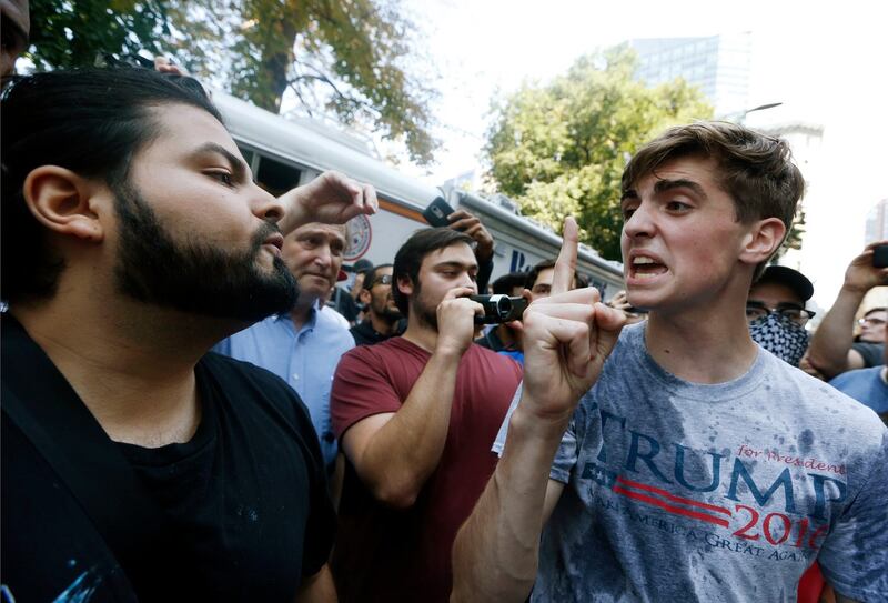 A clash at an election rally in Boston