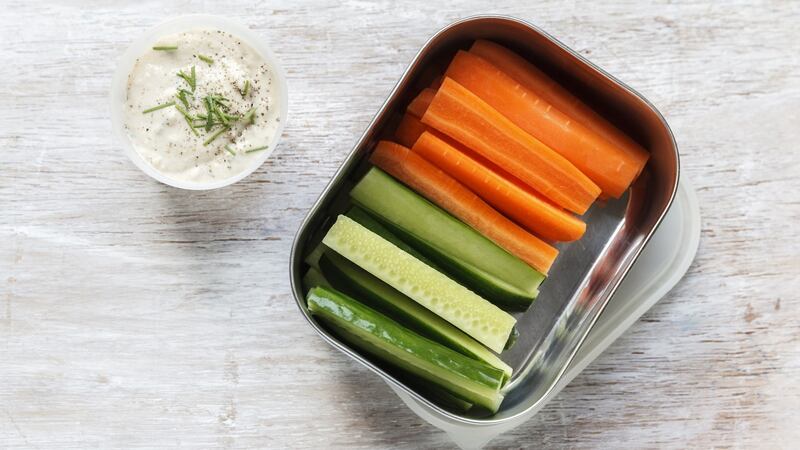 It only takes a few minutes to chop fresh fruit or vegetables for work