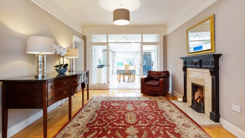 Entrance hall at  Iniscealtra, Killiney.