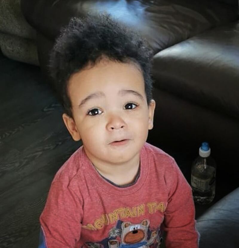 A photograph of Daniel Aruebose aged two. He would be seven years old now if he were still alive