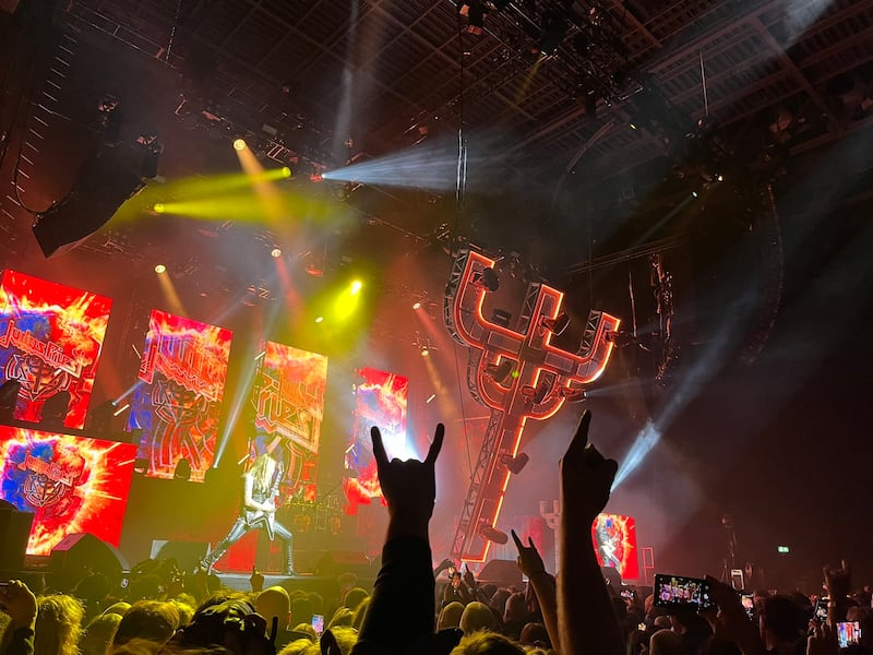 Judas Priest performing at 3Arena, Dublin, on March 15th, 2024. Photograph: Dr Claire B /X (Twitter)