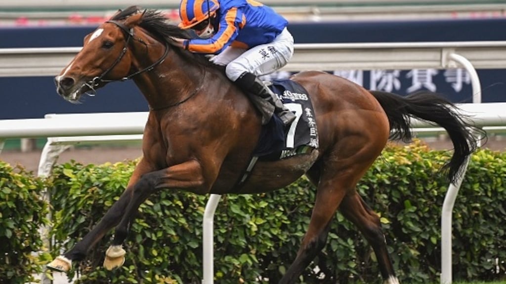 Mogul ridden by Ryan Moore wins the Hong Kong Vase international horse race at Sha Tin. Photograph: Getty Images