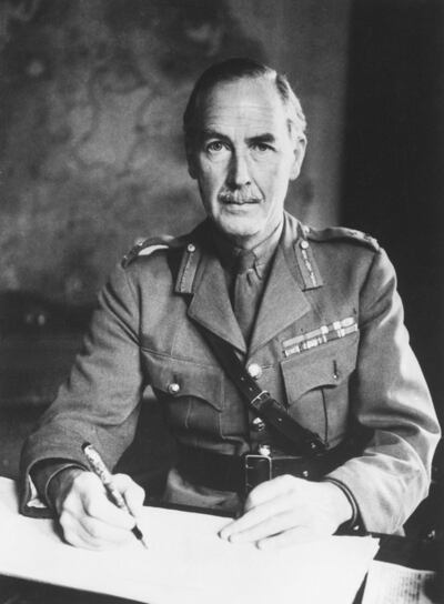 General Sir Alan Cunningham, Palestine High Commissioner: the Dubliner was  in charge during the mass expulsion of Palestinians by Zionist forces, an episode called the Nakba or catastrophe. The British authorities chose not to intervene. Photograph: Getty Images