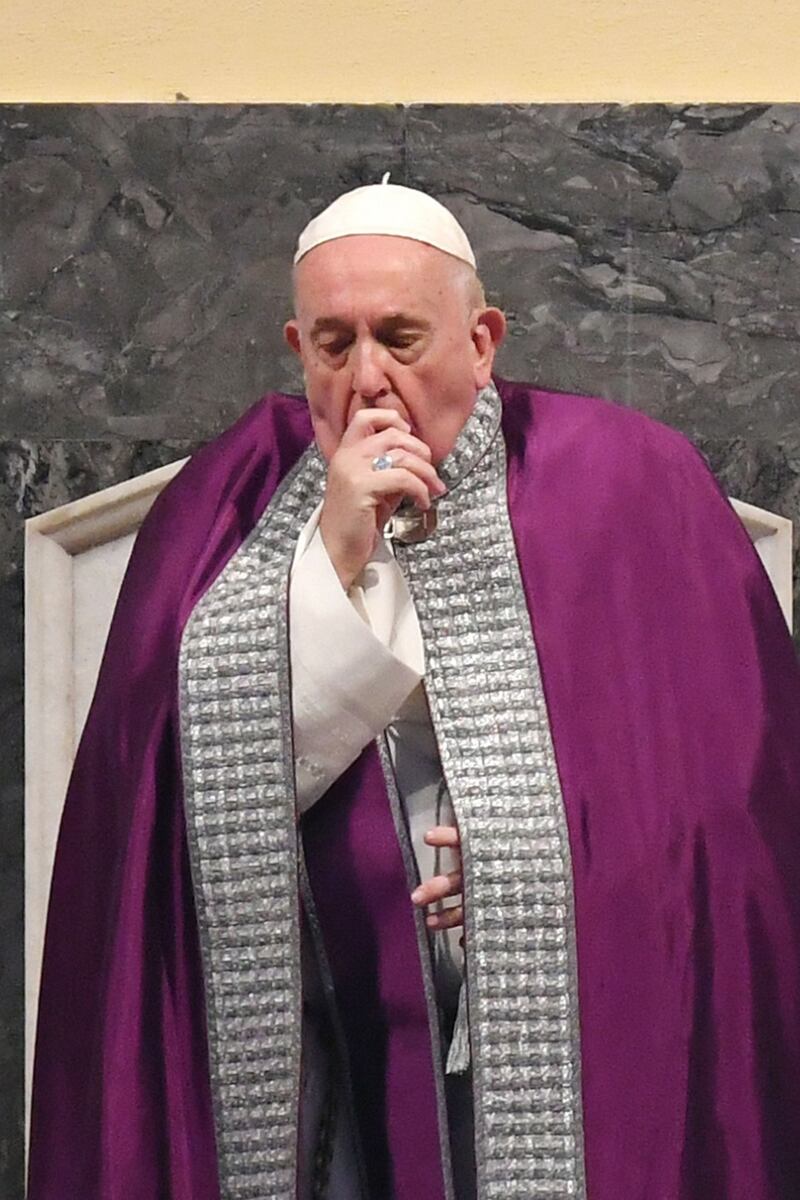 Pope Francis cancelled a scheduled appearance at Mass because of ‘a mild ailment’. Photograph: Getty