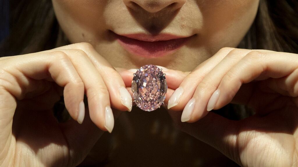 The Pink Star diamond : holds the world record. Photograph: Jerome Favre/EPA