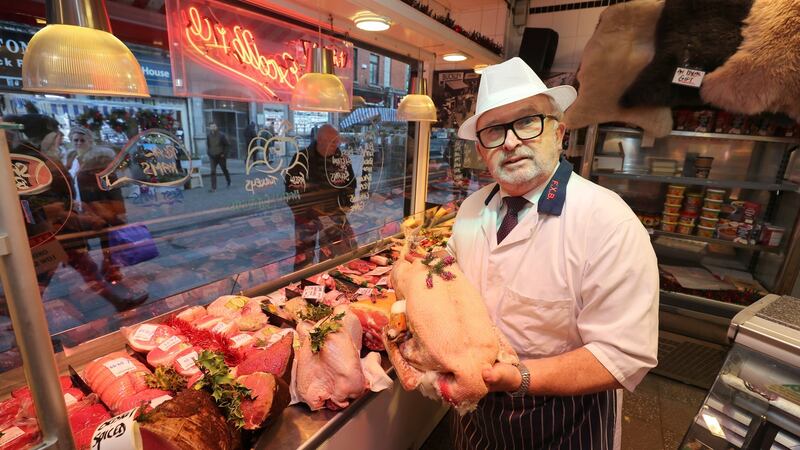 Paddy Buckley of FX Buckley on Dublin’s Moore Street says the shop is not selling as many turkeys as it used to  ‘because we have to compete with the prices in supermarkets that are just too low’. Photograph: Nick Bradshaw