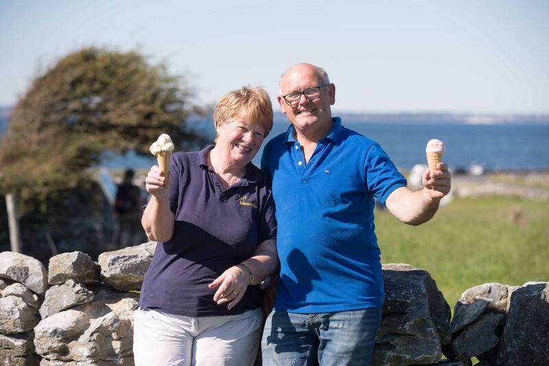 Bríd and Roger Fahy at Linnalla Ice Cream, New Quay, Co Clare. Photograph: Eamon Ward