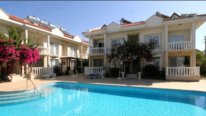 Duplex apartment   in Calis  on Turkey’s west coast  is in a gated development of 10 properties that centre on a swimming pool