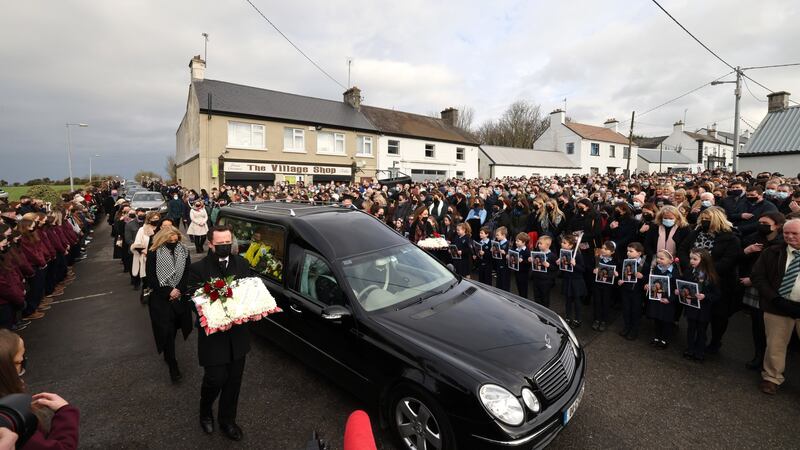 The funeral of Ashling Murphy at St Brigid’s Church, Mountbolus, Co Offaly. Photograph: Dara Mac Dónaill