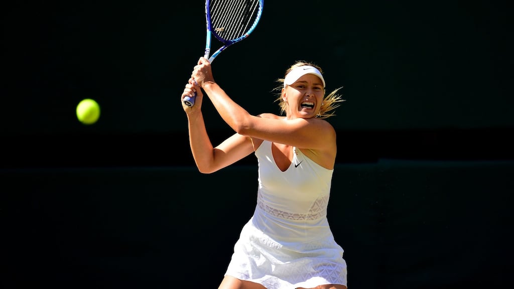 Maria Sharapova has withdrawn from the AEGON Classic in Birmingham and Wimbledon qualifying because of a muscle tear. Photograph: Dominic Lipinski/PA Wire.