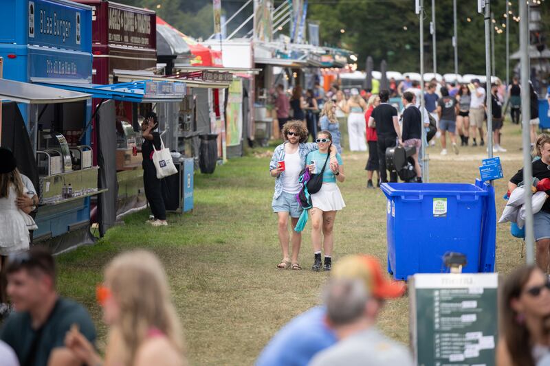 Festivalgoers felt the sting of the cost-of-living crisis at the festival's food trucks. Photograph: Dan Dennison