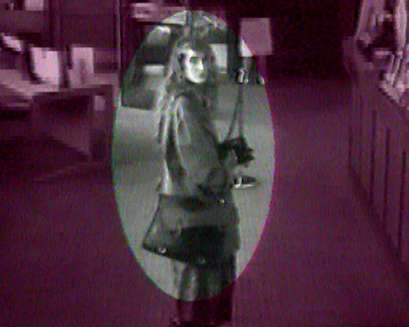 The last confirmed sighting of Annie McCarrick, captured on CCTV shortly before 11am on Friday, March 26th, 1993, as Annie visited the Allied Irish Bank, Sandymount Road. Her bag is visible in the picture. Photograph: Garda Press Office