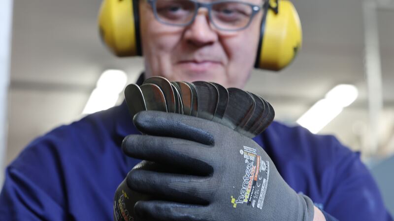 Mick Dowling, blanking shop supervisor with kings coffee spoons. Photograph: Alan Betson