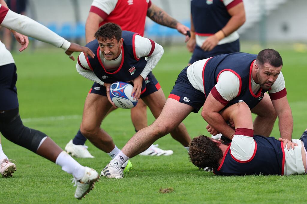 Alex Mitchell is expected to be named at scrumhalf for England's opening Rugby World Cup game against Argentina on Saturday. Photograph: Denis Charlet/AFP via Getty Images