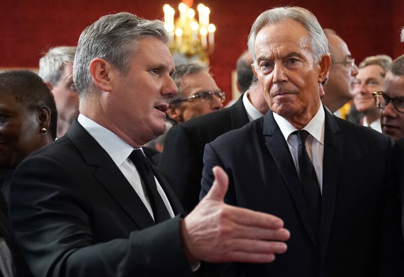 File photo dated 10/9/22 of Labour leader Sir Keir Starmer and former Prime Minister Tony Blair at St James's Palace, London. Sir Tony Blair has warned Labour against forcing out Sir Keir without having a proper policy agenda to follow him, as he launched a criticism of the Government´s time in office. Issue date: Wednesday May 27, 2026. PA Photo. Photo credit should read: Kirsty O´Connor/PA Wire