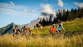Mountain biking through the Swiss Alps