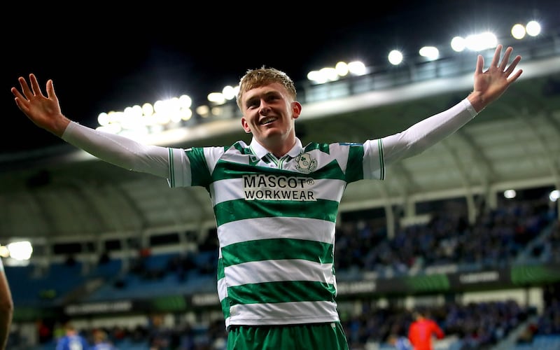Uefa Conference League: Shamrock Rovers’ Michael Noonan exploded on the scene with a goal on debut to secure a 1-0 away win against Molde of Norway. Photograph: Ryan Byrne/Inpho