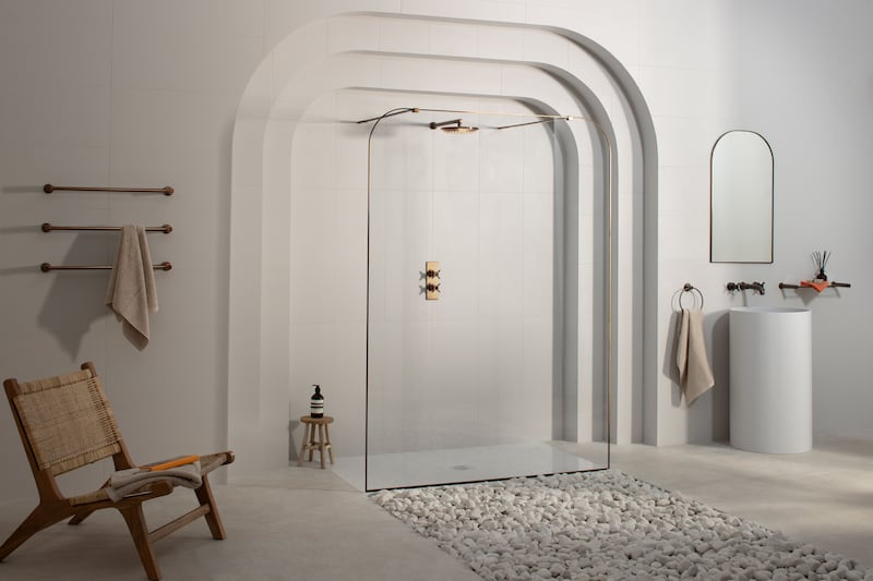 Clear shower panels create a more spacious feel: Matki EauZone Dome Twin Entrance wet room panel, matki.co.uk