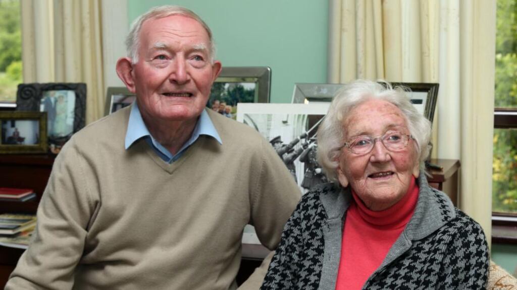 Ned and Eileen Cusack (nee Geoghegan), at home near the shores of Lough Corrib in Co Galway. Photograph: Joe O’Shaughnessy
