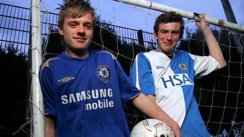 Conor Clifford and Gavin Gunning in a photo taken in 2006 when they were with Chelsea and Blackburn Rovers respectively. Photograph: Lorraine O’Sullivan/Inpho