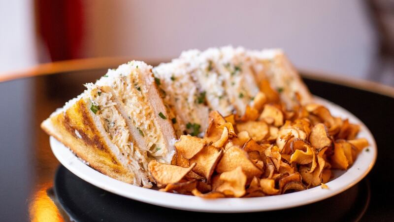 Triple decker loveliness, with the crab holding its own beautifully against a creamy Cáis na Tire sauce. Photograph: Tom Honan