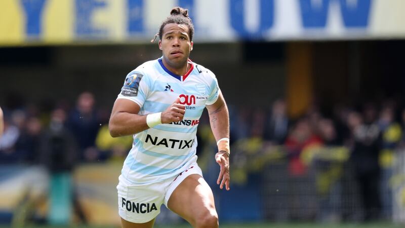 Racing 92’s Teddy Thomas: the priority for Munster will be to cut off the supply of ball rather than try and chaperone him when he gets his hands on it.  Photograph: Billy Stickland/Inpho