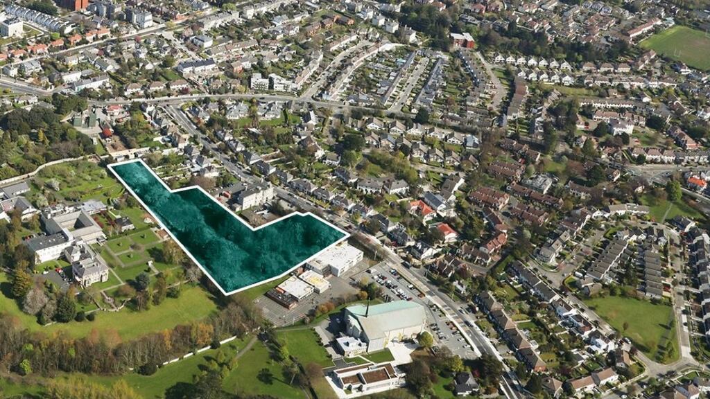 An aerial view of the 3.2 acre residential site at Newtownpark Avenue in Blackrock, Co Dublin.