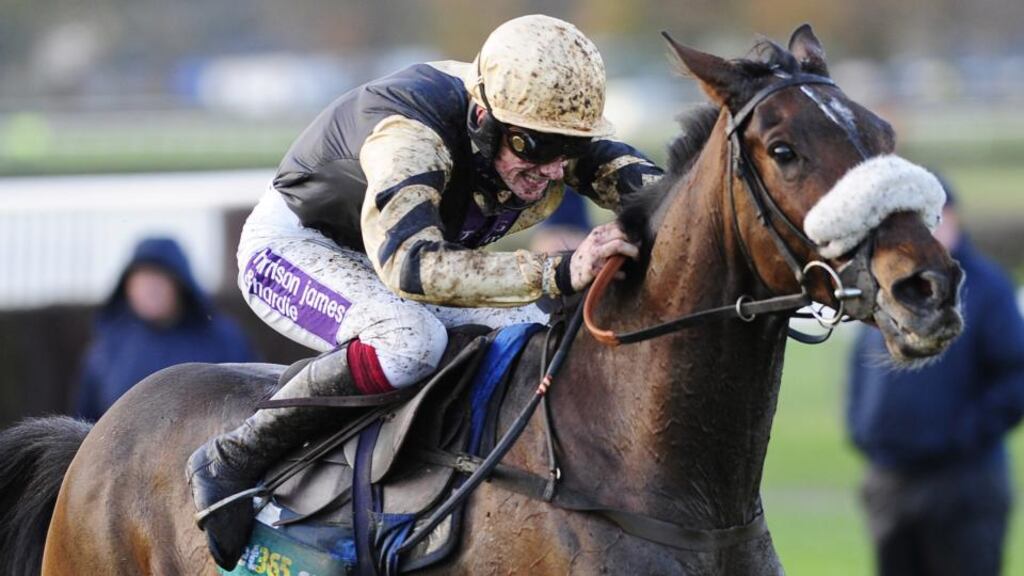 Tidal Bay, trained by Paul Nicholls, remains remains at the summit of the weights for the Grand National at Aintree. Photograph: John Giles/PA Wire.